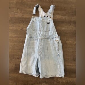 Light Wash Denim Overalls with Front Pocket